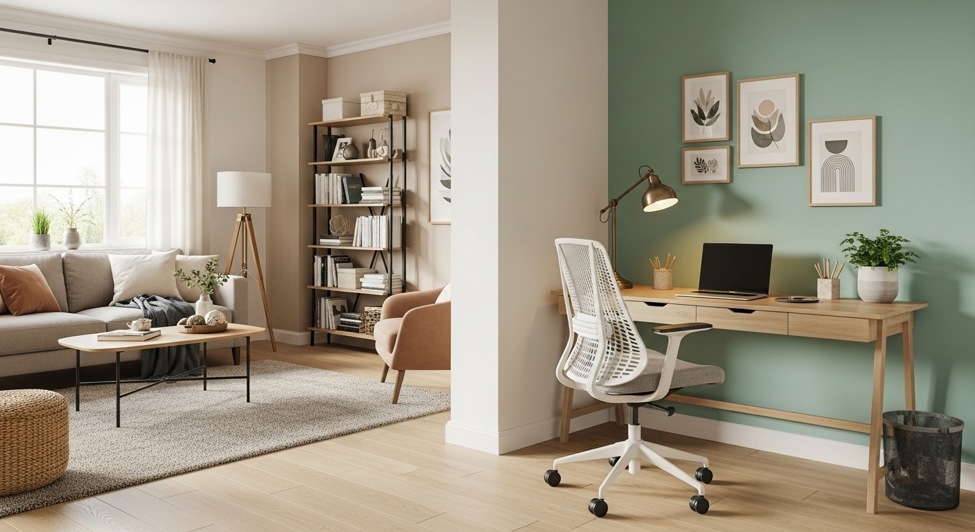 Home Office Design in Living Room: Maximize Your Space 3 Home Office Design in Living Room: