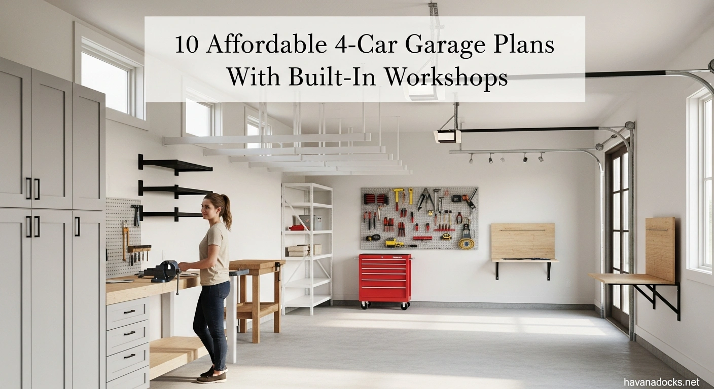 10 Affordable 4-Car Garage Plans With Built-In Workshops 7 Affordable 4-Car Garage Plans