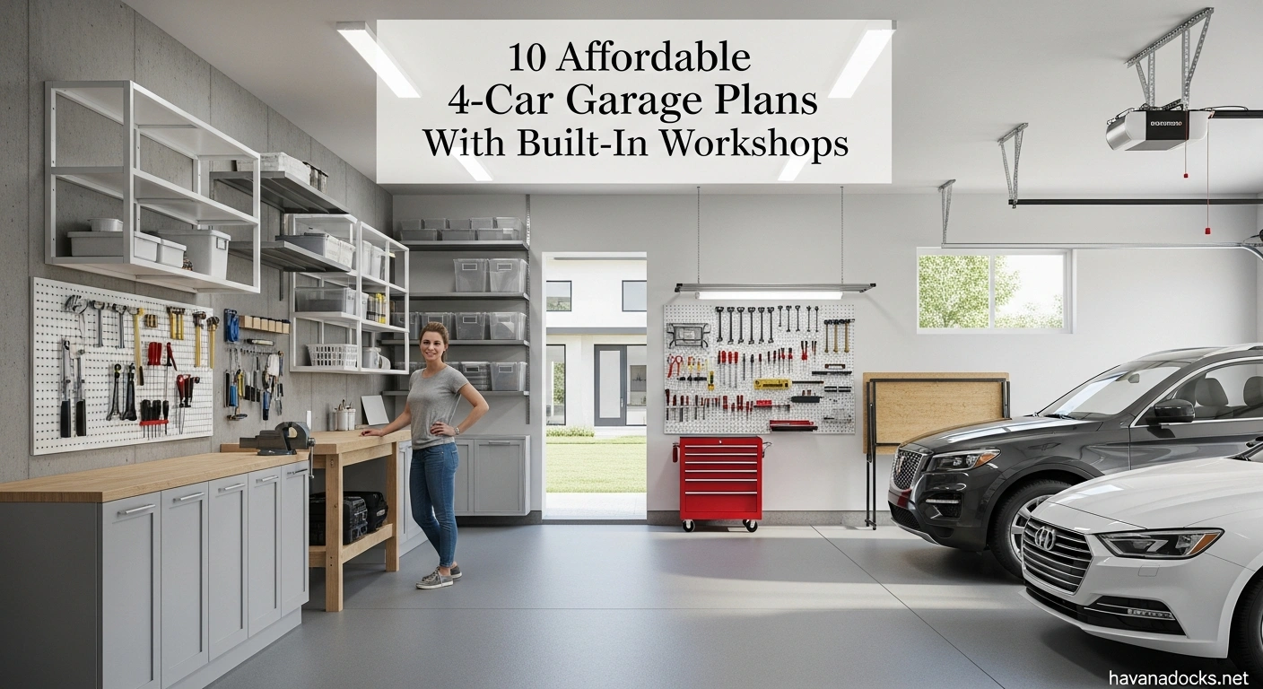 10 Affordable 4-Car Garage Plans With Built-In Workshops 3 Affordable 4-Car Garage Plans