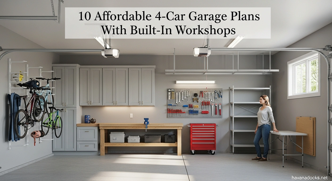 10 Affordable 4-Car Garage Plans With Built-In Workshops 6 Affordable 4-Car Garage Plans