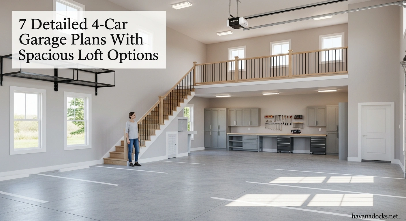 7 Detailed 4-Car Garage Plans With Spacious Loft Options 9 7 Detailed 4-Car Garage Plans