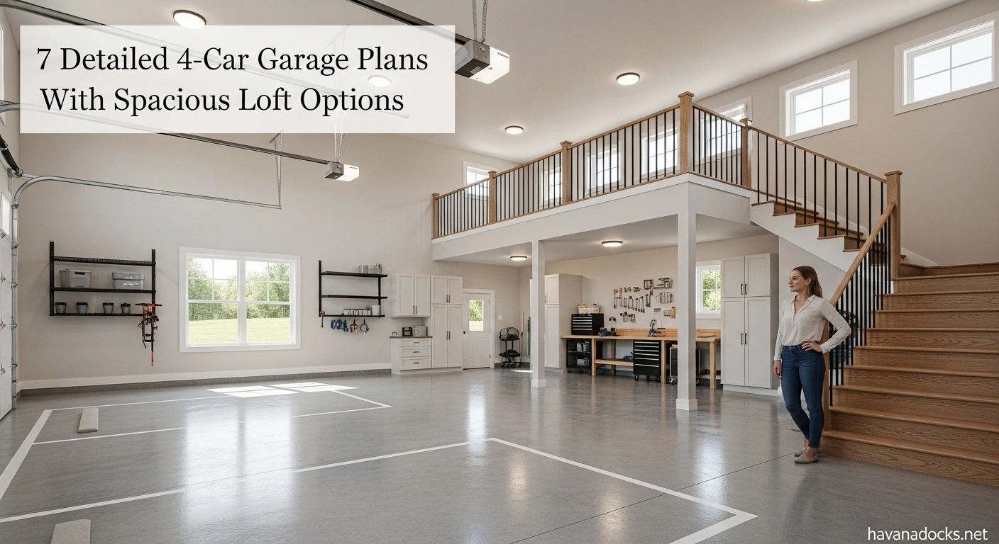7 Detailed 4-Car Garage Plans With Spacious Loft Options 8 7 Detailed 4-Car Garage Plans